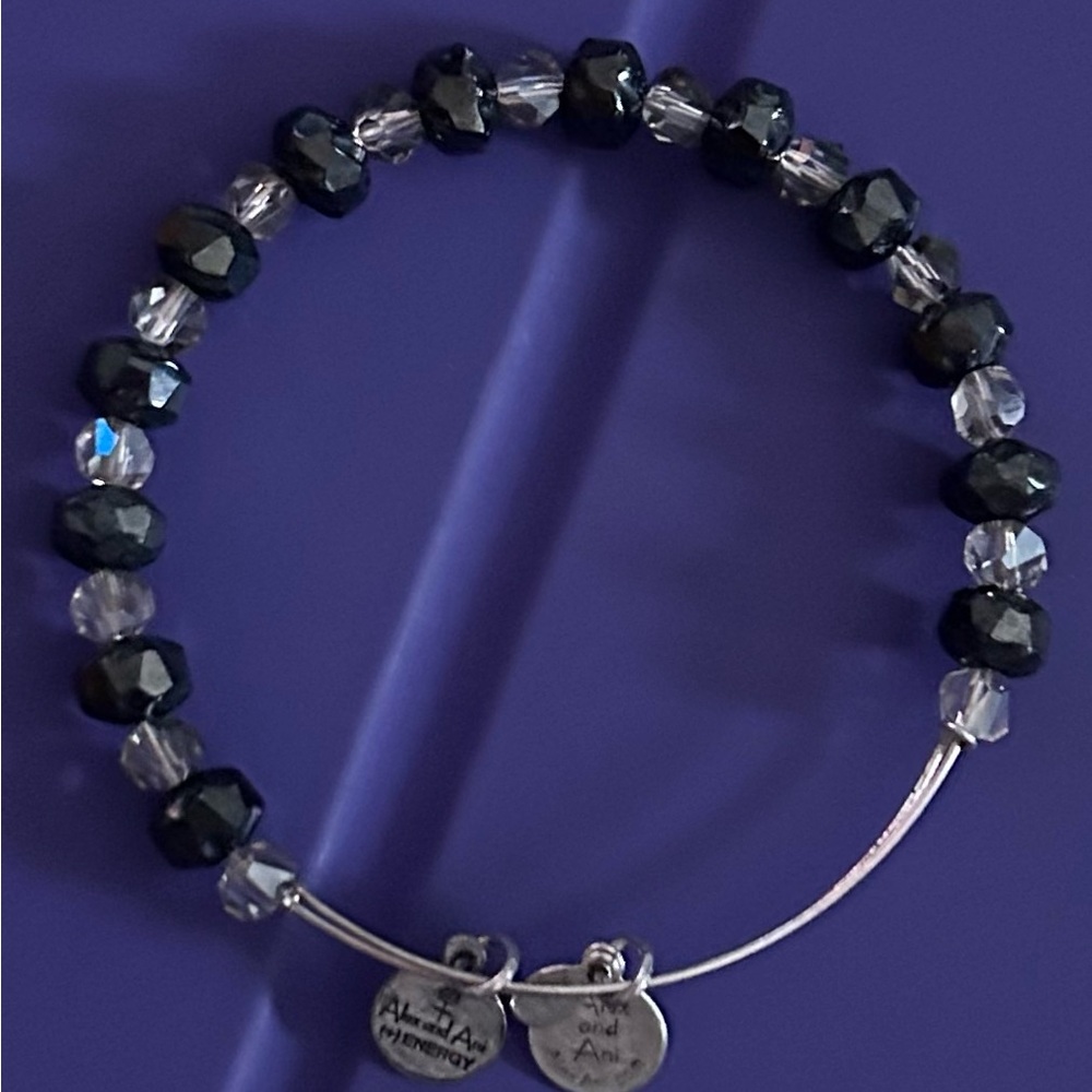 Alex & Ani Energy Black & Clear Bead Bracelet